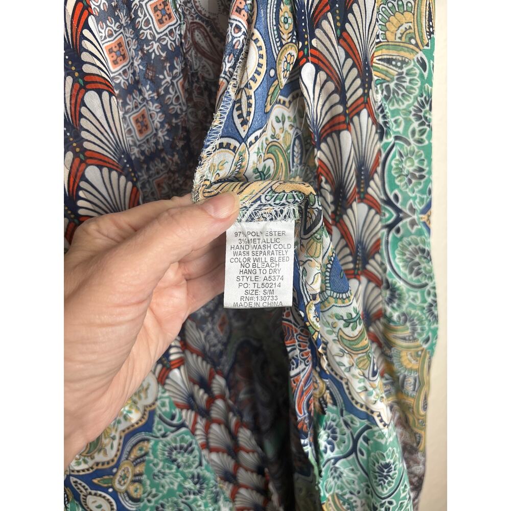 Umgee Multi Pattern With Metallic Threaded Kimono… - image 6